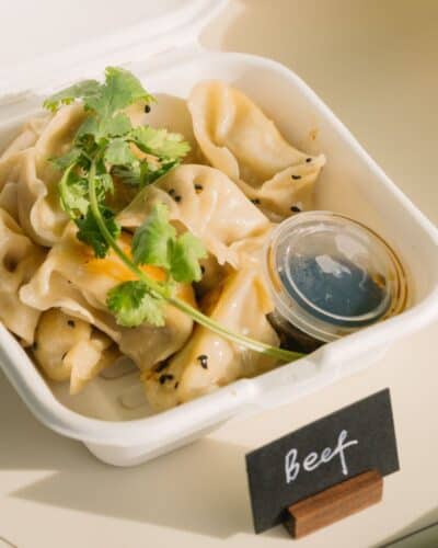 Delicious Beef Potstickers at The Wednesday Market at Old Nick Village